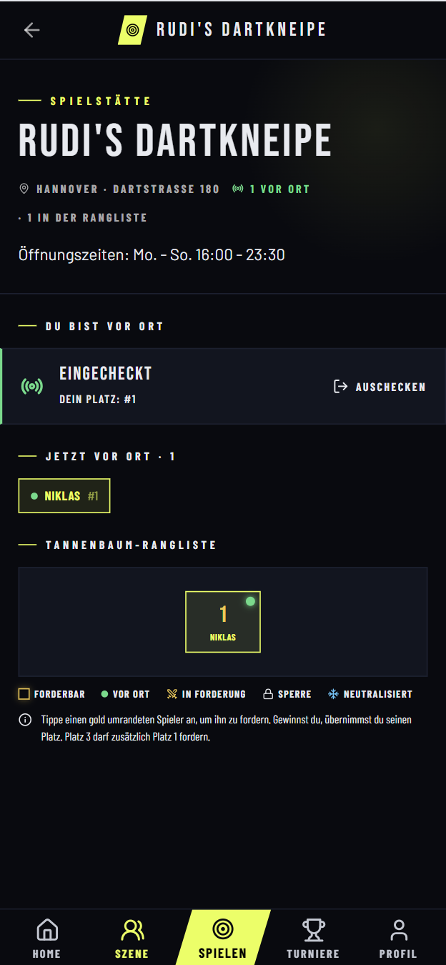 SmartScorer Spielstätten